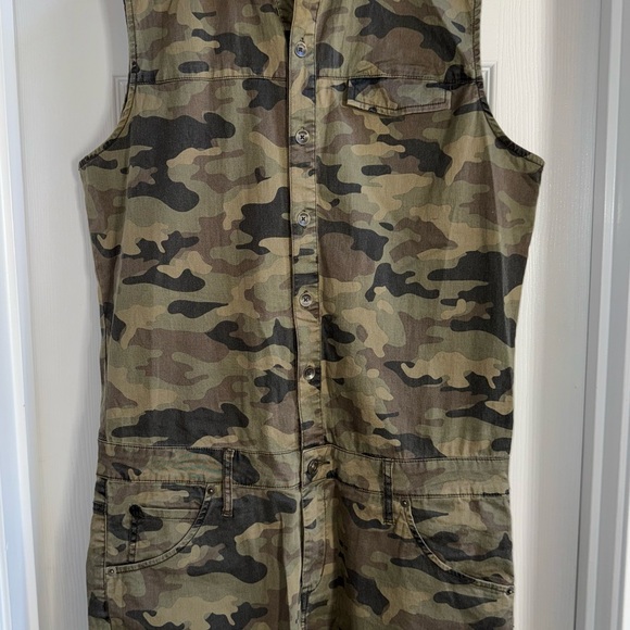 Hudson Harmony In Solar Camo Romper M Button Sleeveless Minimalist Festival Chic - Picture 3 of 13